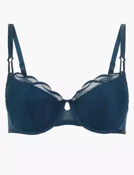 Бюстгальтер-балконет со швейцарской вышивкой