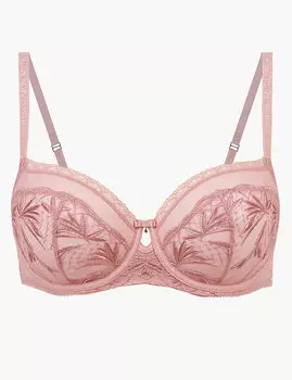 Бюстгальтер-балконет вышитый с чашкой A-DD