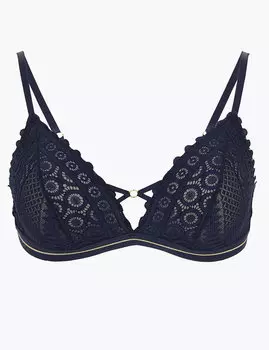 Бюстгальтер-бралет без косточек с кружевным принтом