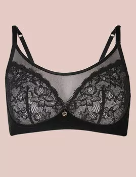 Бюстгальтер-бралет с бархатом и кружевом