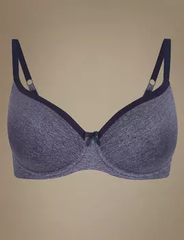 Бюстгальтер классический с контрастной отделкой и полноразмерной чашкой A-DD