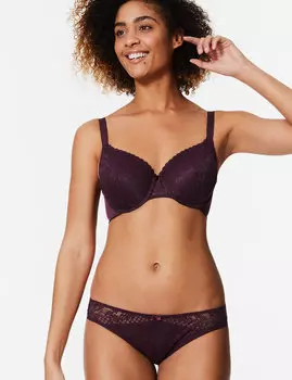 Бюстгальтер классический с кружевной полноразмерной чашкой А-Е (2 шт)