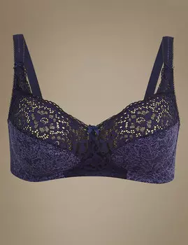 Бюстгальтер классический с винтажной кружевной отделкой и полноразмерной чашкой A-DD