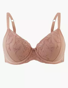Бюстгальтер классический вышитый с полноразмерной чашкой A-E
