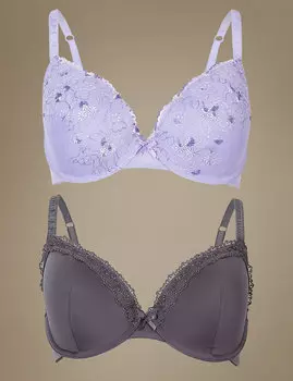 Бюстгальтер-планж кружевной с чашкой A-DD (2 шт)