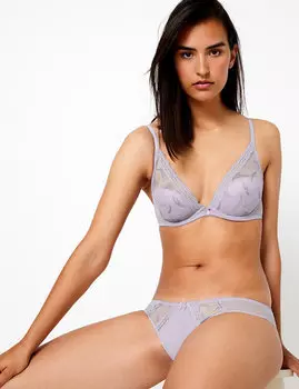 Бюстгальтер-планж с глубоким вырезом и вышивкой, размер чашки от A до DD (2 шт.)