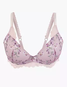 Бюстгальтер-планж с вышивкой и формованной чашкой B-E