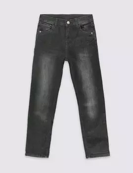 Чёрные джинсы с потёртостями для мальчика 3-14 лет