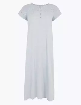 Длинная ночная рубашка из чистого хлопка