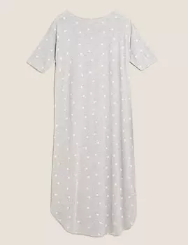 Длинная ночная рубашка с звездным принтом