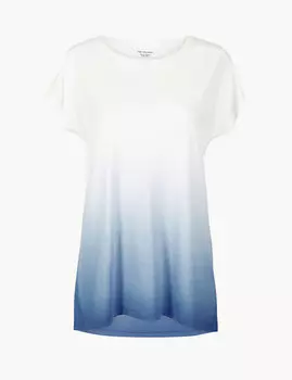 Длинная женская футболка с эффектом Dip Dye