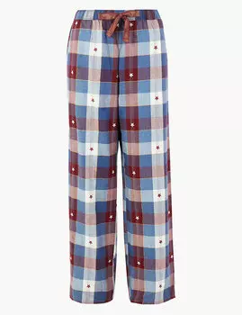 Длинные пижамные брюки в клетку