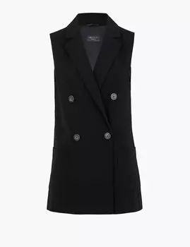 Двубортный пиджак без рукавов