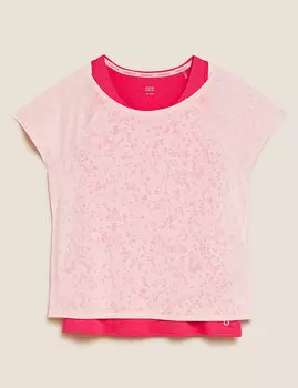 Двухслойная спортивная футболка с круглым вырезом