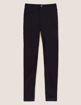 Джеггинсы суперскинни с высокой посадкой по линии талии