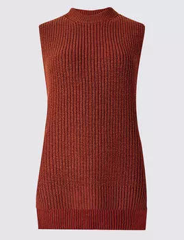 Джемпер без рукавов Fisherman с шерстью