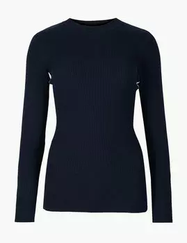 Джемпер фактурный с круглым вырезом