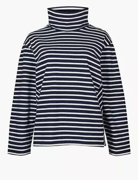 Джемпер из 100%-го чистого хлопка с горловиной