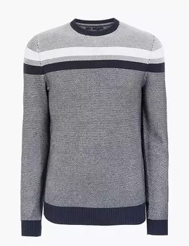 Джемпер из чистого хлопка с контрастными полосками