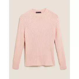 Джемпер из чистого хлопка с круглым вырезом, Marks&amp;Spencer