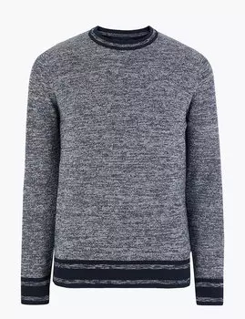 Джемпер из чистого хлопка с круглым вырезом