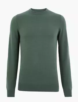 Джемпер из чистого хлопка с круглым вырезом