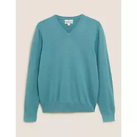 Джемпер из чистого хлопка с V-образным вырезом, Marks&amp;Spencer
