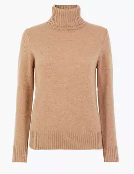 Джемпер из овечьей шерсти с высокой горловиной