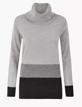 Джемпер из пряжи Cashmilon™ с контрастными вставками