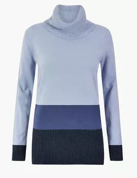 Джемпер из пряжи Cashmilon™ с контрастными вставками
