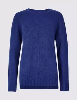 Джемпер классический текстурированный с круглым воротником