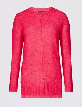 Джемпер классический текстурированный с круглым воротником