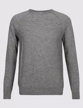 Джемпер мужской текстурированный из 100%-го хлопка с круглой горловиной