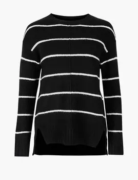 Джемпер с круглой горловиной в полоску