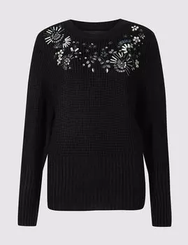 Джемпер с круглый вырезом