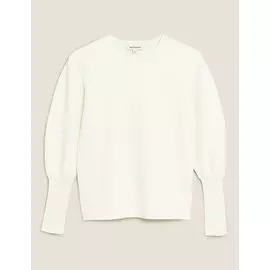 Джемпер с круглым вырезом и объемными рукавами, Marks&amp;Spencer