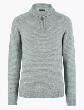 Джемпер с воротником-шалью на молнии