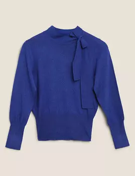 Джемпер с завязками и блестками