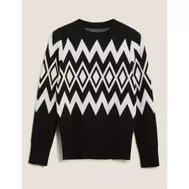 Джемпер Soft Touch с круглым вырезом и орнаментом, Marks&amp;Spencer