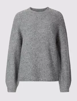 Джемпер текстурированный с круглым воротником