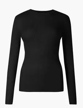 Джемпер текстурированный с круглым воротником