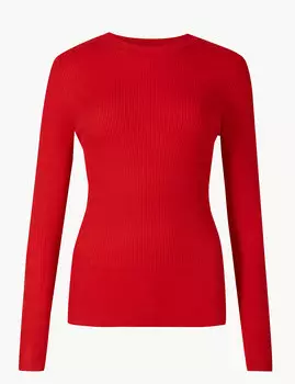 Джемпер текстурированный с круглым воротником