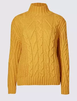 Джемпер текстурированный со стойкой