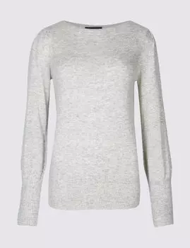 Джемпер в рубчик с длинным рукавом