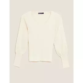 Джемпер в рубчик с овальным вырезом, Marks&amp;Spencer