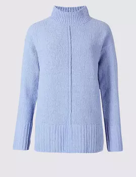 Джемпер женский Chenille с воротником-воронкой и длинным рукавом