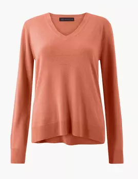 Джемпер женский текстурированный с V-горловиной