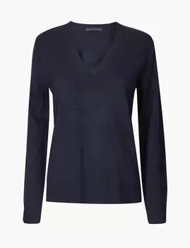 Джемпер женский текстурированный с V-горловиной