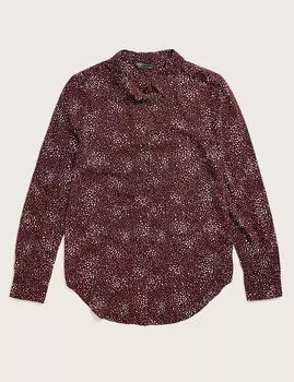 Фактурная рубашка с длинным рукавом и оборками