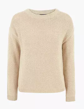 Фактурный джемпер из чистого хлопка свободного кроя